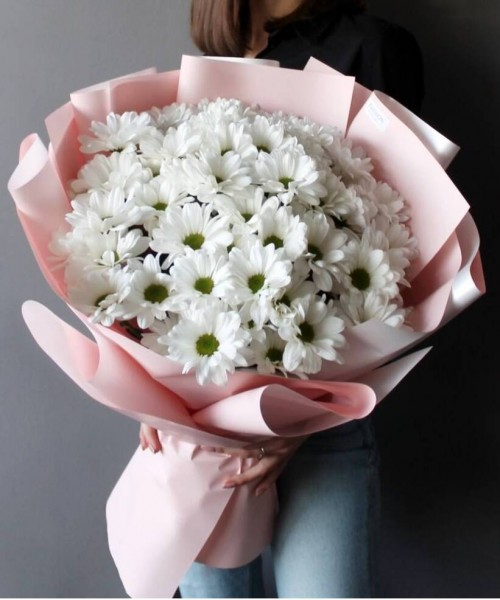 Букет из 11 белых ромашковых хризантем купить в Иркутске - Купить букет с  бесплатной доставкой | Фото, цены и отзывы