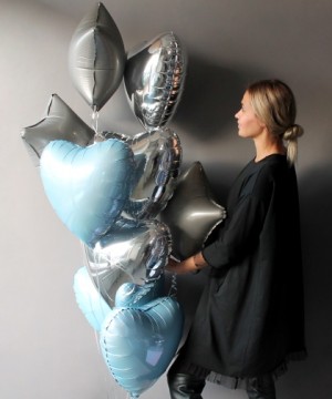 Серебряные наборы воздушных шаров №18 фото 4  от интернет-магазина FASHION FLOWERS