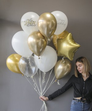 Золотые наборы воздушных шаров №27 фото 2  от интернет-магазина FASHION FLOWERS