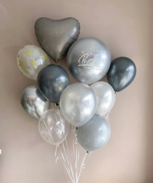 Серебряные наборы воздушных шаров №18 фото 3  от интернет-магазина FASHION FLOWERS