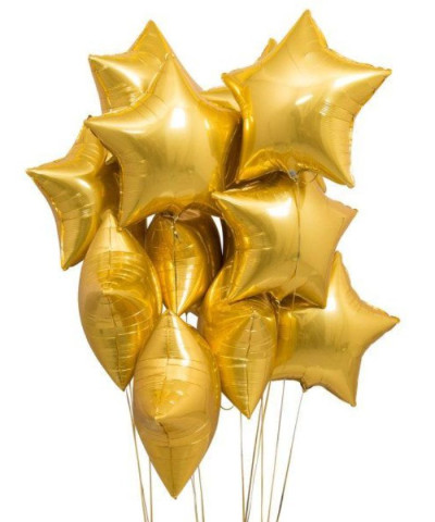 Шар фольга Звезда 18" Золото Сатин