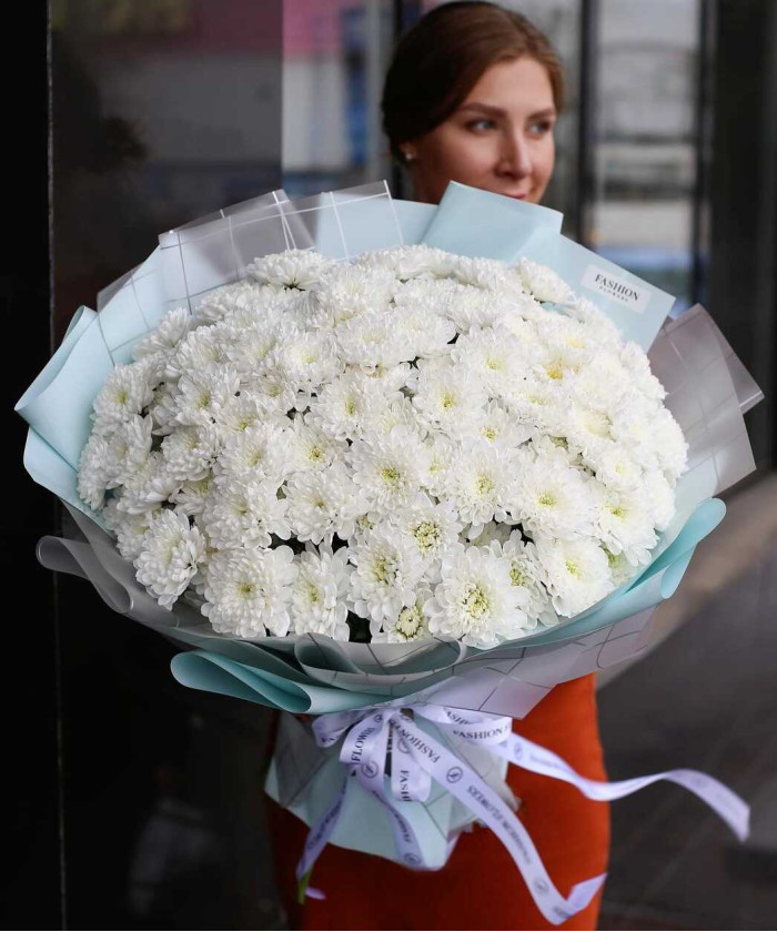 21 белая ажурная хризантема Алтай №2467