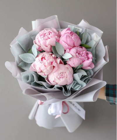 5 розовых пионов Сара бернар №3770