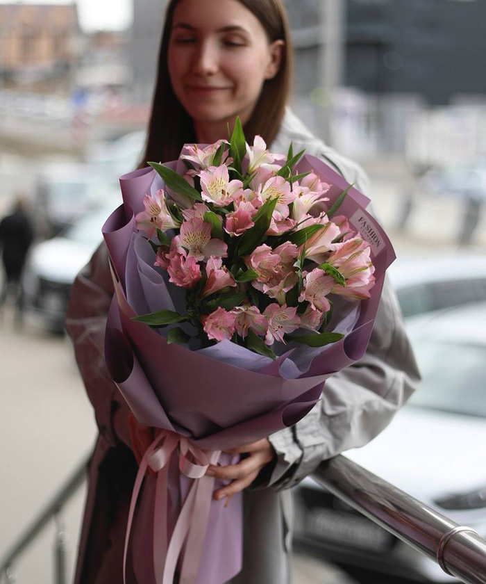 7 розовых альстромерий Дубай №3453