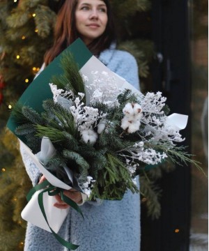 "Январская вьюга" зимний букет №7496 фото 2  от интернет-магазина FASHION FLOWERS