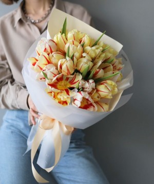 "Моя весна" букет из 25 Тюльпанов №7598