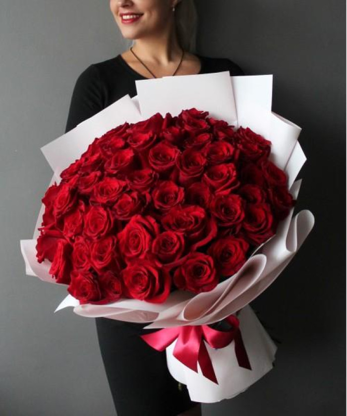 55 красных роз Эксплорер №3047