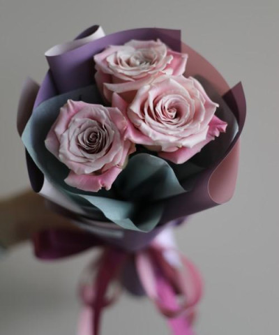 3 розовые розы Файт №3160