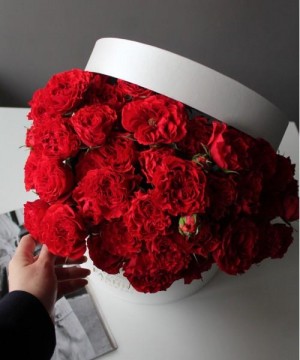 Пионовидные кустовые розы в коробке №3049 фото 3  от интернет-магазина FASHION FLOWERS