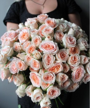 Кустовая персиковая роза поштучно №2911 фото 1  от интернет-магазина FASHION FLOWERS