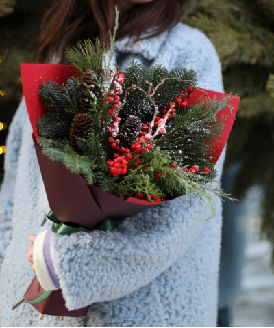 Зимний букет "Уютный вечер" №3181