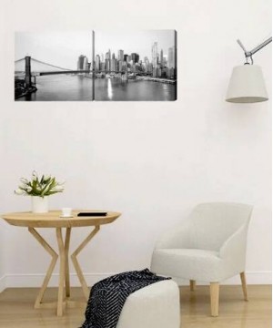 Картина модульная на холсте с подрамником "Мост на Манхеттен" 150*50 см