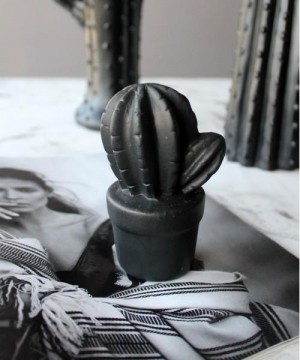 Декор "Кактус", 10 см, черный-матовый
