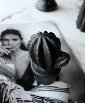 Декор "Кактус", 10 см, черный-матовый фото 1  от интернет-магазина FASHION FLOWERS