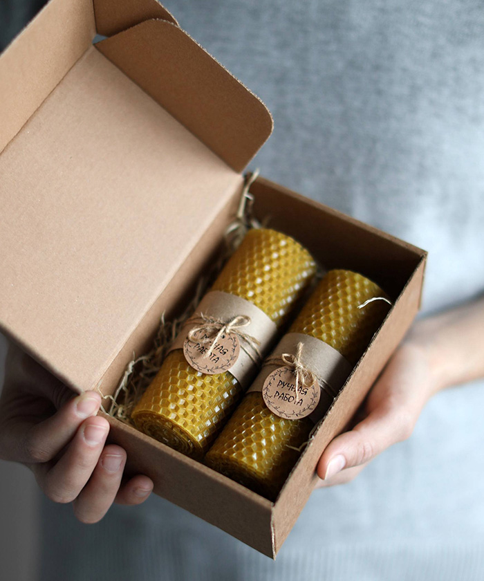 Набор из 2-х медовых свечей