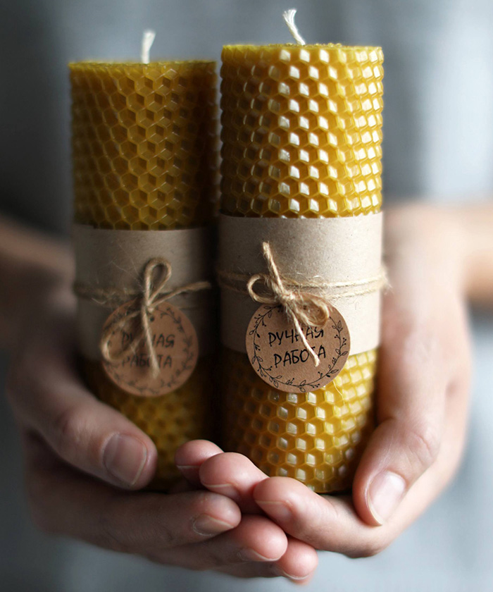 Набор из 2-х медовых свечей