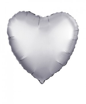Шар фольга Сердце 18" серебро платина