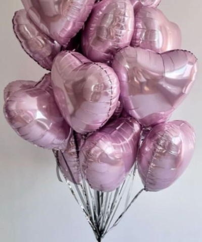 Шар фольга сердце 18" розовый  Glam металл
