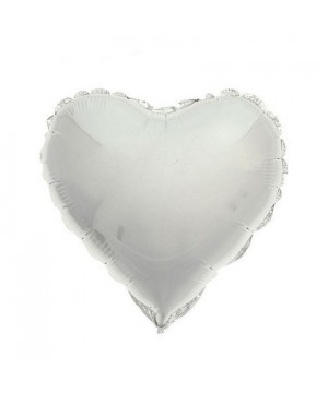 Шар фольга Сердце 18" белый пастель
