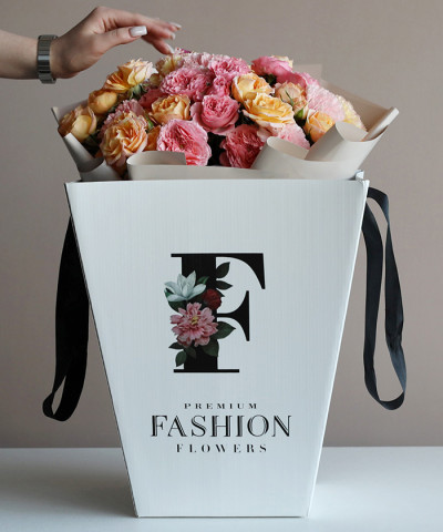 фирменная коробка для букета FASHION FLOWERS